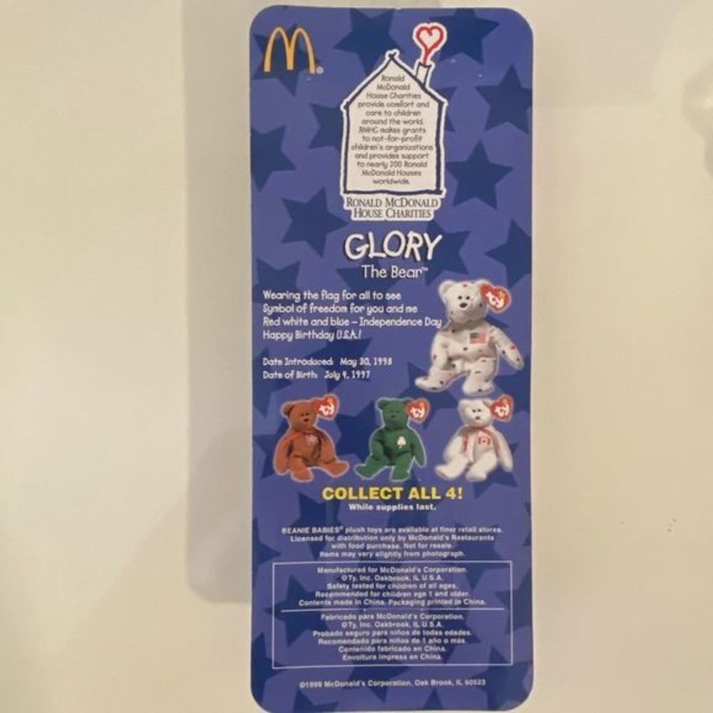 Glory THE BEAR 1999 McDonald’s BEANIE‎ BABIES